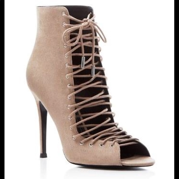 KENDALL + KYLIE Ginny Nude suede lace up peep toe - Picture 6 of 8